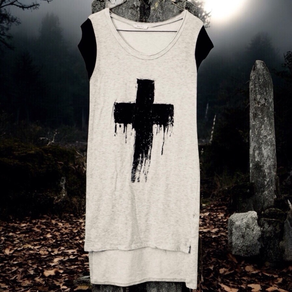 VINTAGE Rare Goth Sweatshirt Dress  Grunge Witchcore witchy goth - Picture 3 of 9